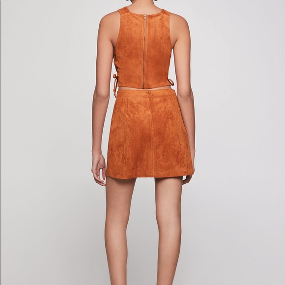 BCBGeneration Faux Suede Lace Up Skirt - Picture 2 of 3